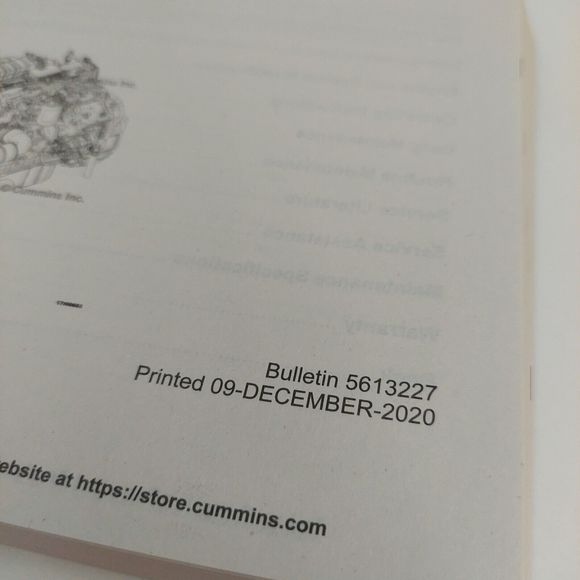 Cummins Owner's Manual B6.7 CM2450 B155B 2020 Edition Engine Maintenance Parts - Picture 4 of 16
